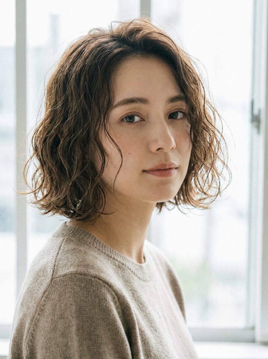 Air-Dried Wavy Bob - chaotische Kurzhaarfrisur
